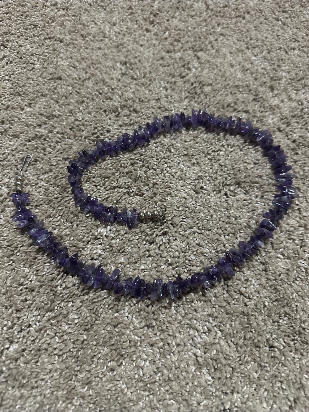 Amethyst Purple Chip Bead Necklace